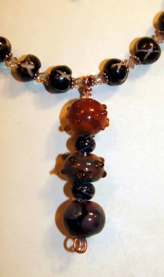 N211 tams beads copper.bone.swarovski.chain.Detail