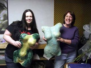 Heather and connie with their torsos