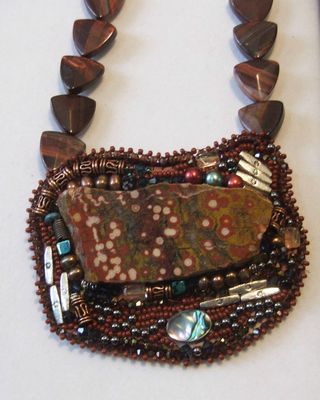 Beadwork necklace detail