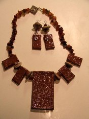 Jewelry_clay_bead_necklace_and_earrings