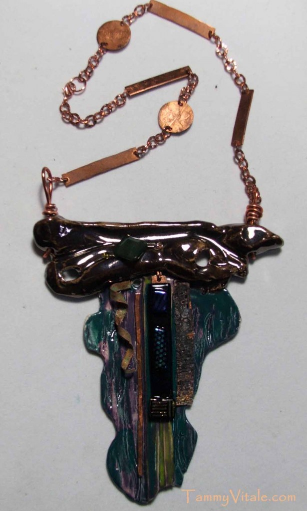 picture of original ceramic focal/necklace by Tammy Vitale