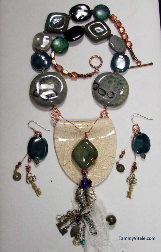 picture of orginal necklace and matching earrings by Tammy Vitale