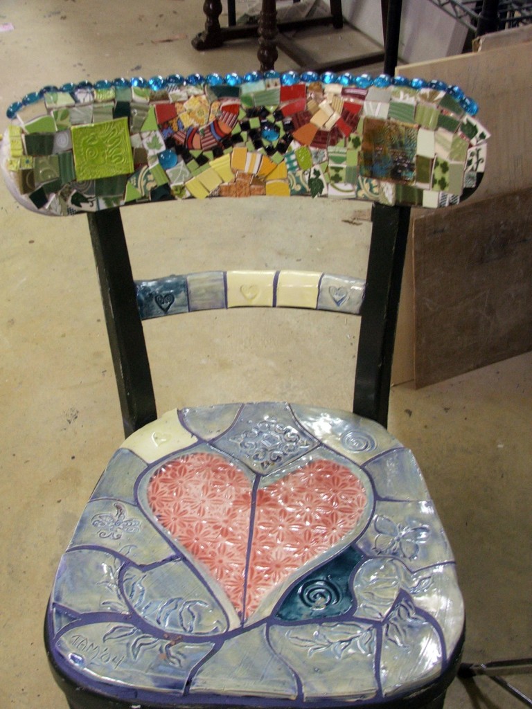 chair - mosaiced and tiled dads