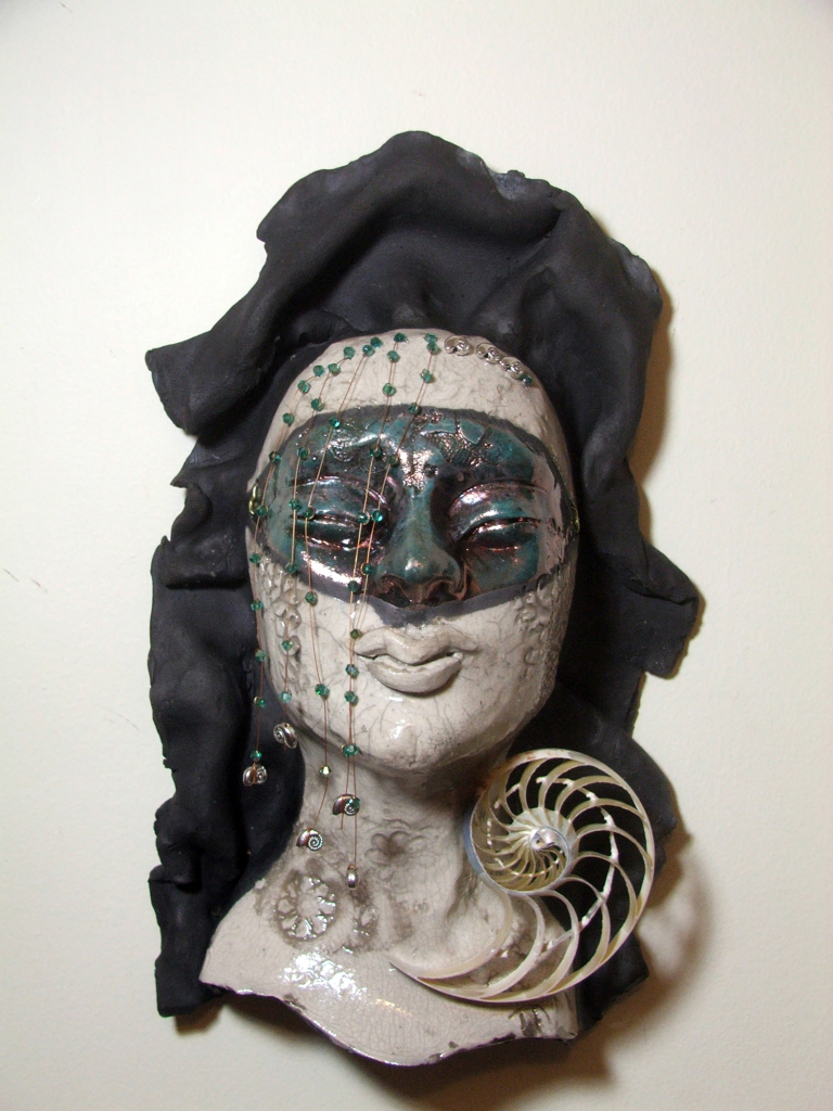 raku mask, Josie Dreams of the Sea, by Tammy Vitale 11/14.