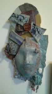 assemblage mask by Tammy Vitale titled, Silence is...