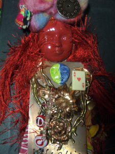 Detail, Fire Storm, a Spirit Doll by Tammy Vitale