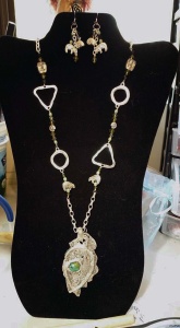 jewelry handcast symbol necklace and earrings