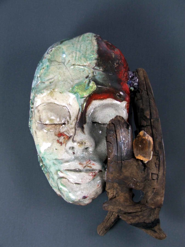 A Dream of Myself, ceramic mask by Tammy Vitale, TammyVitale.com