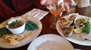 Chesapeake Wine Trail: General's Ridge, oysters on the half chell with spinich and artichoke dip