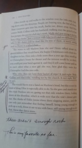 page marked up from "Olive Kittridge" close reading