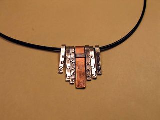 SS and copper stamped necklace